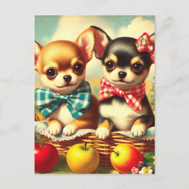 Cute Chihuahua Puppies Vykort (Framsida)