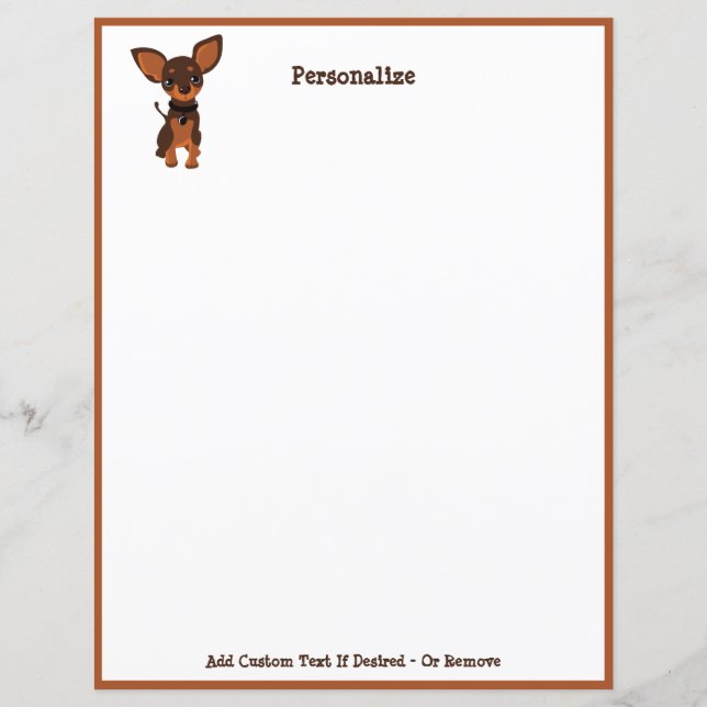 Cute Chihuahua Puppy Hund Pet Personalize (Framsida)