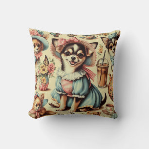 Cute Chihuahua Puppy Painting Kudde