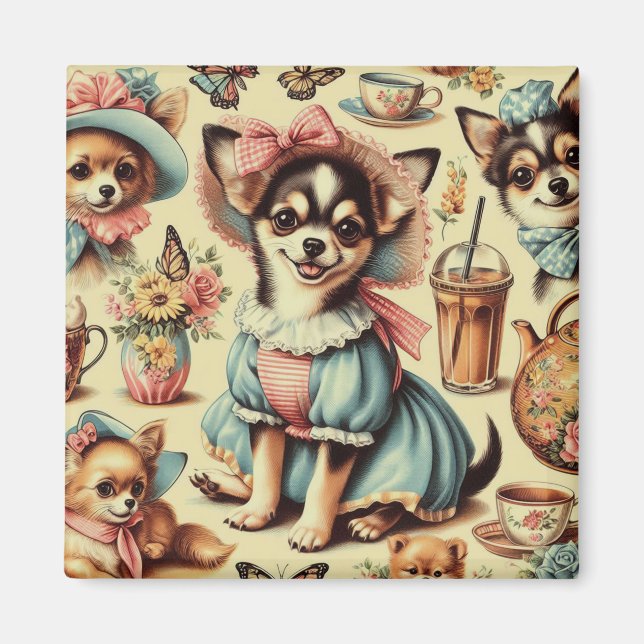 Cute Chihuahua Puppy Painting Magnet (Framsidan)