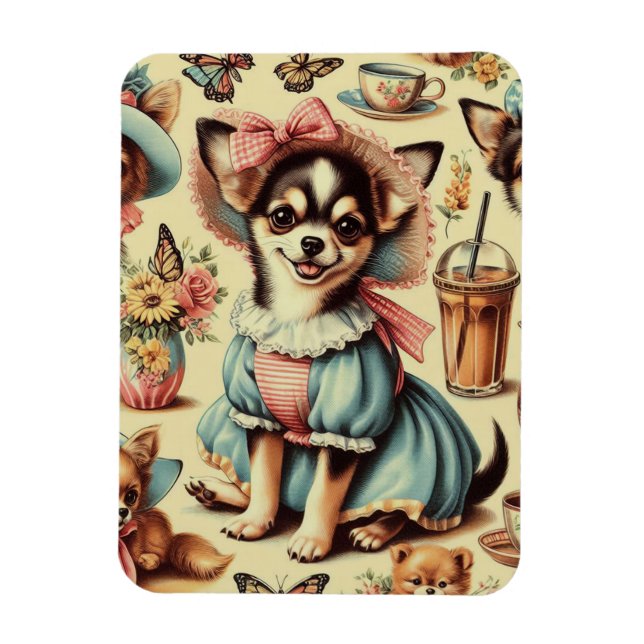 Cute Chihuahua Puppy Painting Magnet (Vertikal)