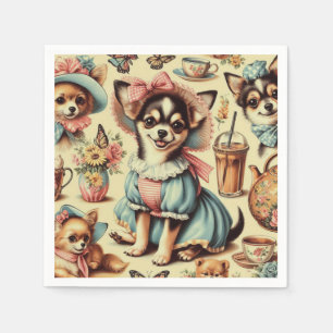 Cute Chihuahua Puppy Painting Pappersservett