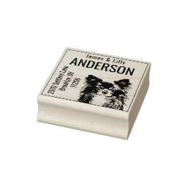 Cute Chihuahua Returadress Rubber Frimärke Stämpel