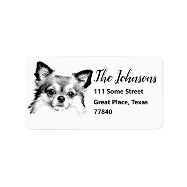 Cute Chihuahua-Returetiketter Adressetikett (Framsidan)