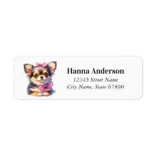 Cute Chihuahua-Returetiketter Returadress Etikett