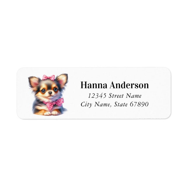 Cute Chihuahua-Returetiketter Returadress Etikett (Framsidan)