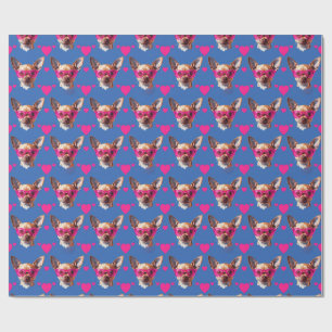 Cute Chihuahua Rosa Sunglasses Wrapping Papper Presentpapper