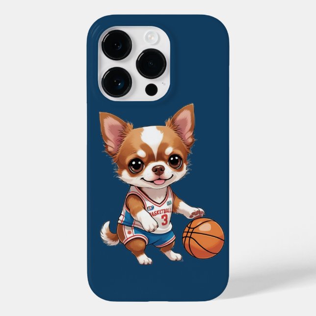 Cute Chihuahua spelar Hund i basketboll (Baksida)