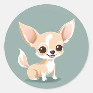Cute Chihuahua Sticker Runt Klistermärke