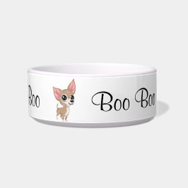Cute Chihuahua White Pet Bowl Lägg till Namn