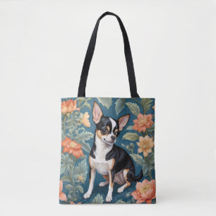 Cute Chihuahua William Morris Inspired Blommigt Tygkasse
