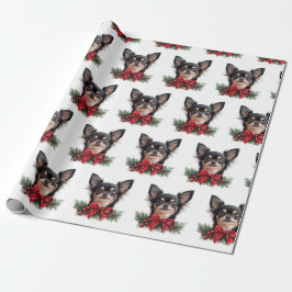 Cute Chihuahua with Christmas Bow Presentpapper