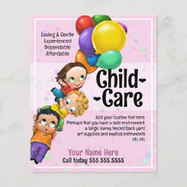 Cute Child Care Day Care 5 x 6 Kids & Ballomo Flygblad