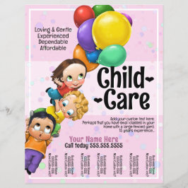 Cute Child Care Day Care 8 x 11 ballonger i Lakan Reklamblad