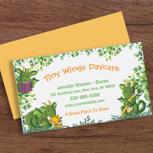 Cute Child Daycare Service Dragon Visitkort