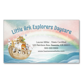 Cute Childcare Daycare Noahs Ark Magnetiska Visitkort