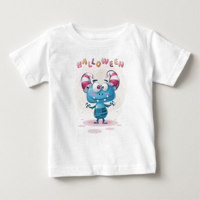 Cute Childisk Halloween Monster Småbarn Baby T-Sh T Shirt (Framsida)