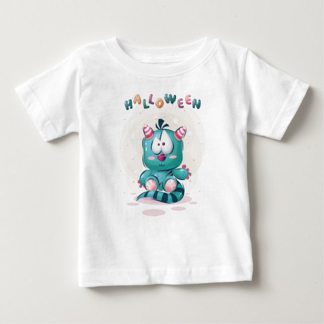 Cute Childisk Halloween Monster Småbarn T Shirt (Framsida)