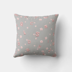 Cute children ABC Alphabet Blomskolning Barn Kudde