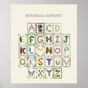 Cute children abc alphabet brev plantskola Decor Poster