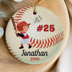 Cute children baseball Team idrottsman Julgransprydnad Keramik