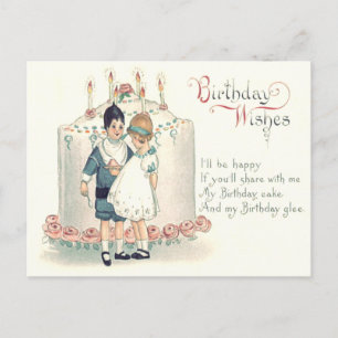 Cute Children Birday Cake Ro Vykort