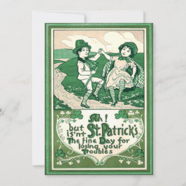 Cute Children Leprechaun Shamrock Dancing Inbjudningar