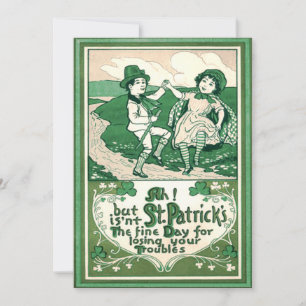 Cute Children Leprechaun Shamrock Dancing Inbjudningar