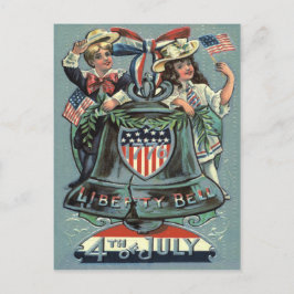 Cute Children Liberty Bell WAN Ribbon Vykort