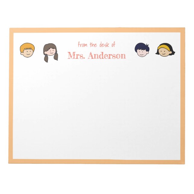 Cute children Teacher's Anteckningsblock (Framsida)