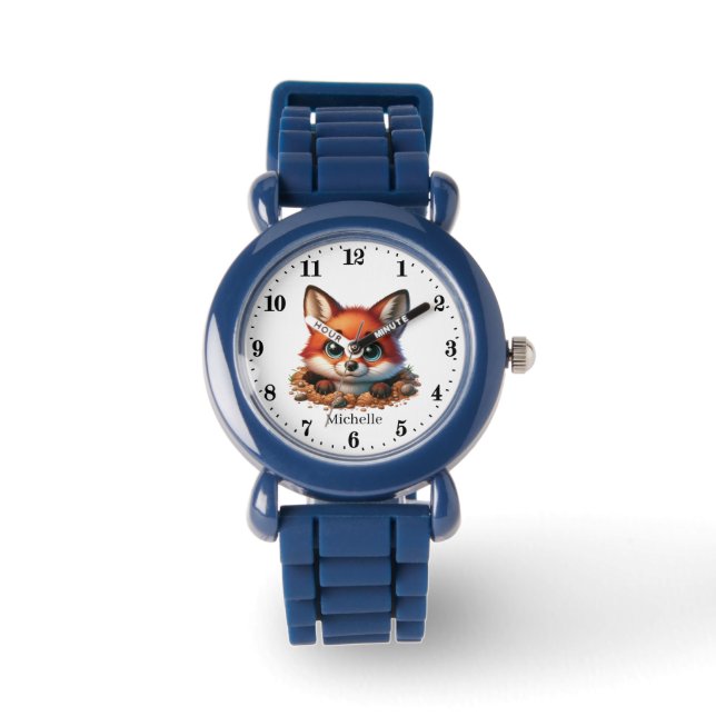 Cute children unisex fox älskare armbandsur (Framsida)