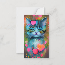Cute children valentine kitten anteckningskort