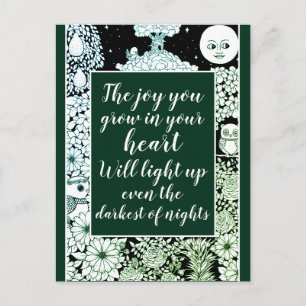 Cute Childrens Bok Art Inspirational Quote on Joy Vykort