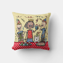 Cute Children's Party Illustration Cushion Kudde