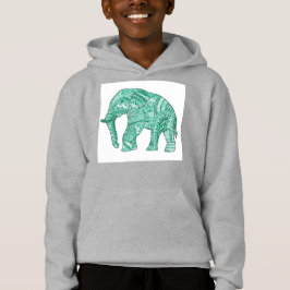Cute Children's Patterned Elephant Pullover Hoodie T Shirt