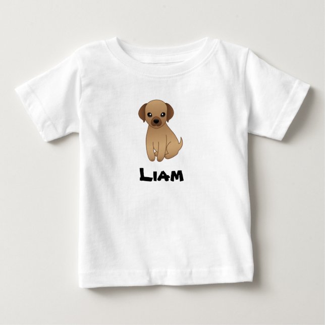 Cute children's t-shirt monogram med doggie (Framsida)