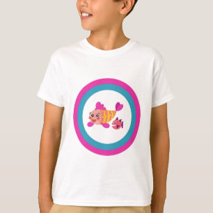 Cute Children's T-Shirt Two Tecknad Fish