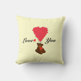 Cute childris nalle valentines kärlek hjärta kudde