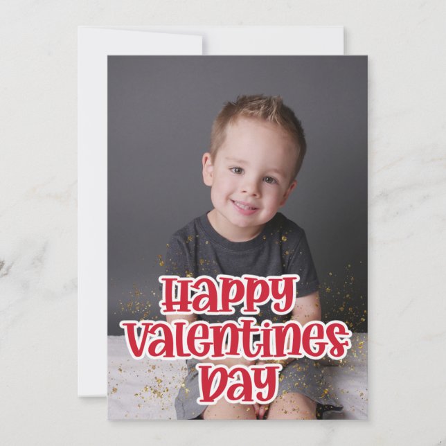 Cute Child's Photo Happy Valentine Day Julkort (Framsida)