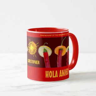 Cute Chili Peppers Hola Amigo Funny Anpassade Mugg