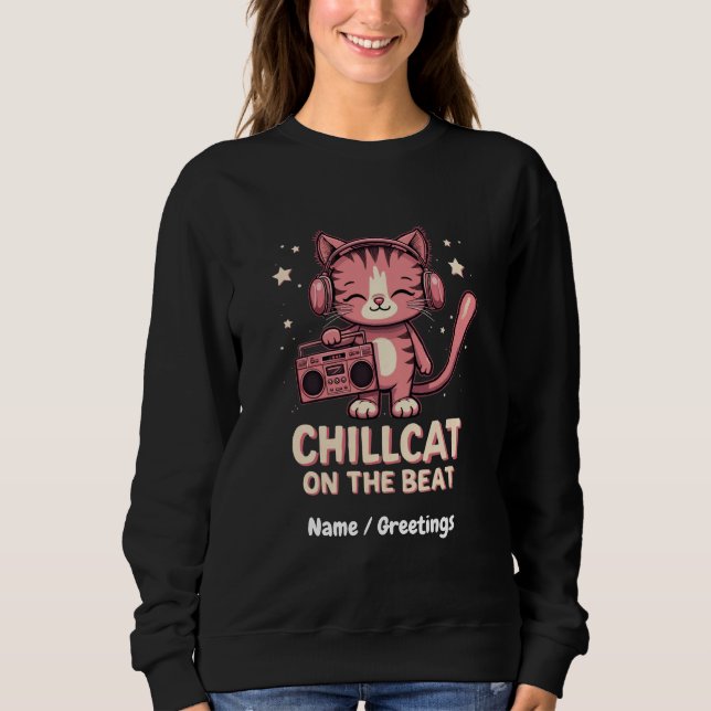 Cute Chill Cat på Beat Trendig Design T Shirt (Framsida)