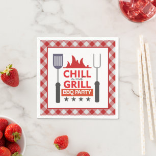 Cute chill grill BBQ party Pappersservett