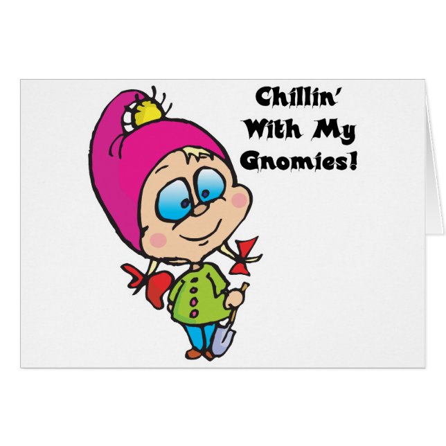 Cute Chillin med min Gnomdesign Hälsningskort (Framsidan Horizontal)