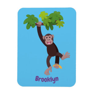 Cute chimpans i tecknaden för hängning av djungeln magnet
