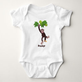 Cute chimpans i tecknaden för hängning av djungeln t shirt