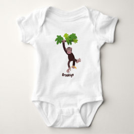 Cute chimpans i tecknaden för hängning av djungeln t shirt