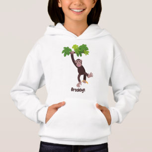 Cute chimpans i tecknaden för hängning av djungeln t shirt