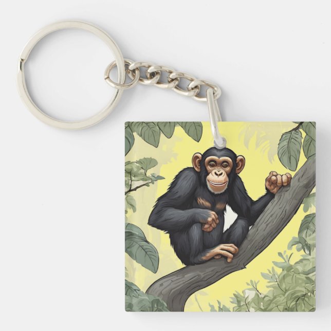 Cute chimpans på greeterna i gren (Framsidan)