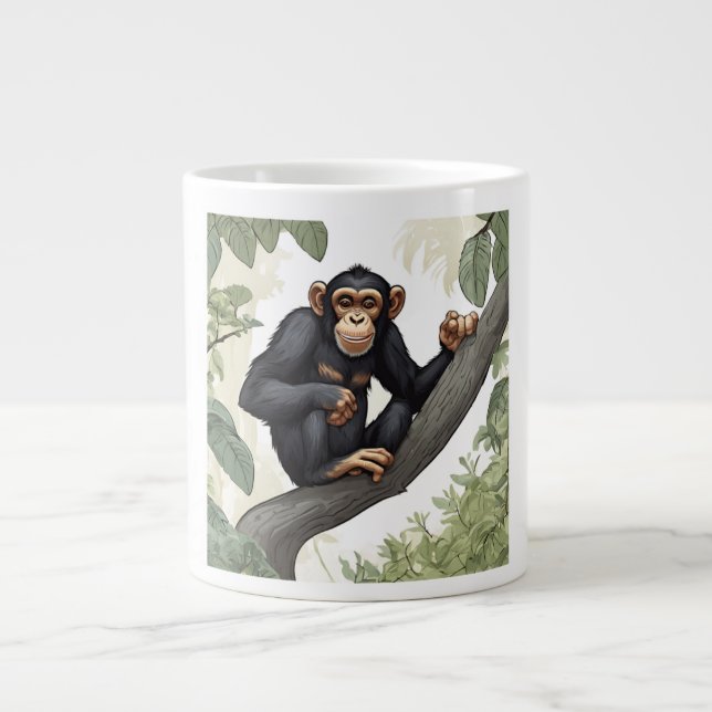 Cute chimpans på greeterna i gren jumbo mugg (Framsidan)