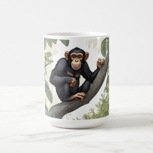 Cute chimpans på greeterna i gren kaffemugg